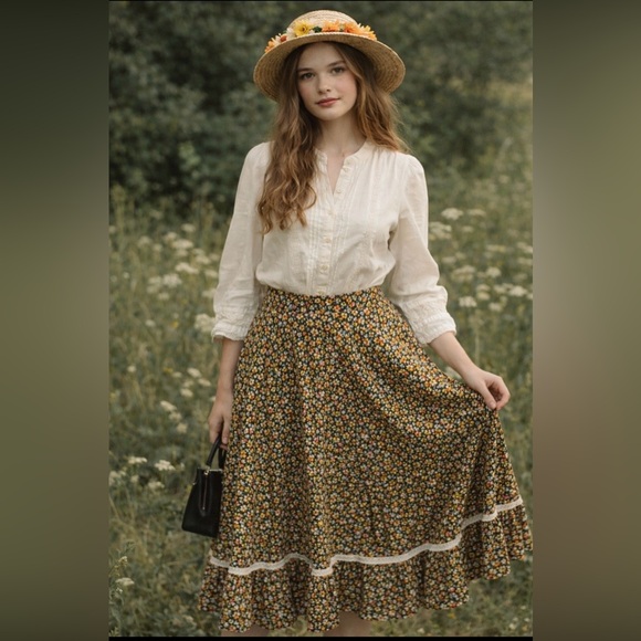 Vintage Dresses & Skirts - *Vintage 70’s, Gunne sax style, handmade prairie skirt